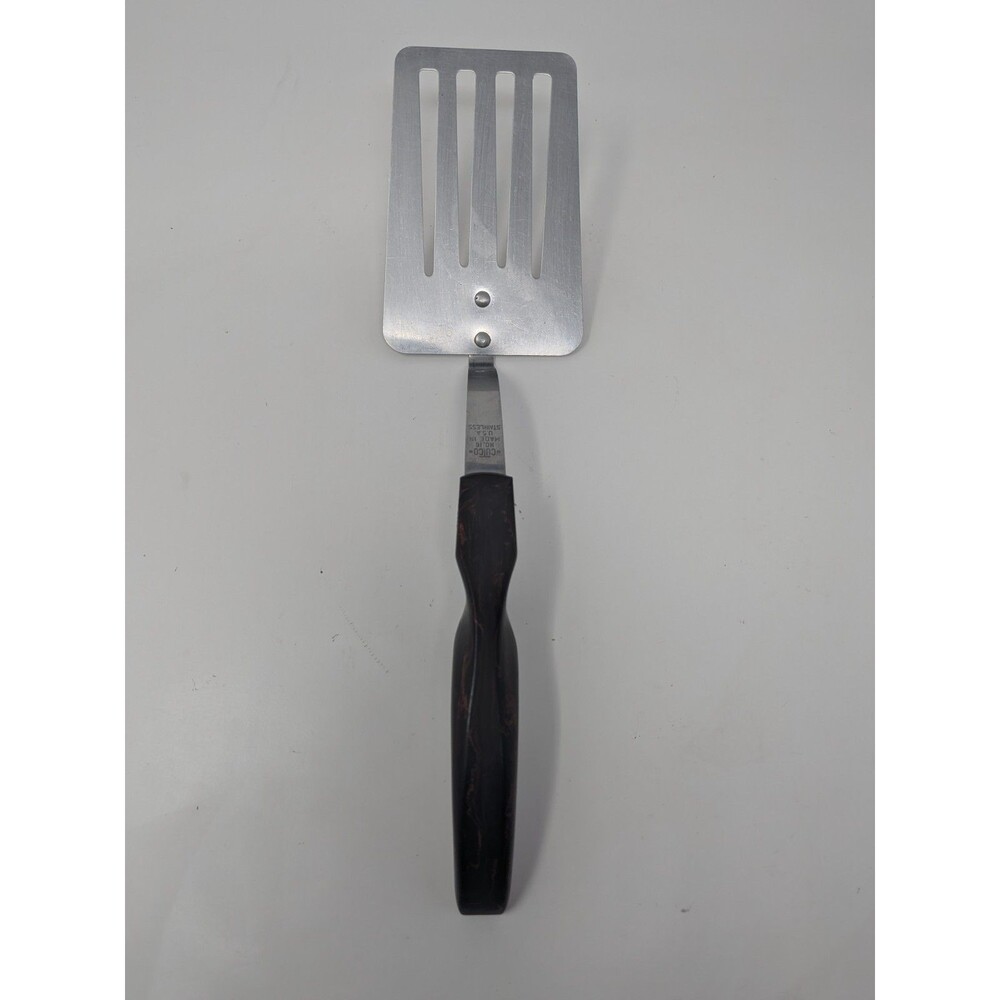 Cutco No.16 Slotted Turner Spatula Vintage Brown Handle Stainless USA Kitchen
